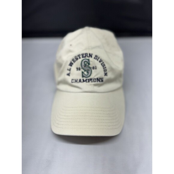 Vintage Seattle Mariners 2001 AL West Division Champions Dad Hat Tan Adjustable - Picture 1 of 4